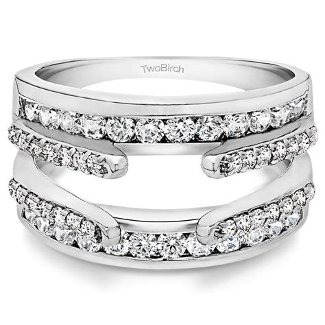 Sterling Silver Cubic Zirconia CZ Ring Guard, Ring Enhancer, .
